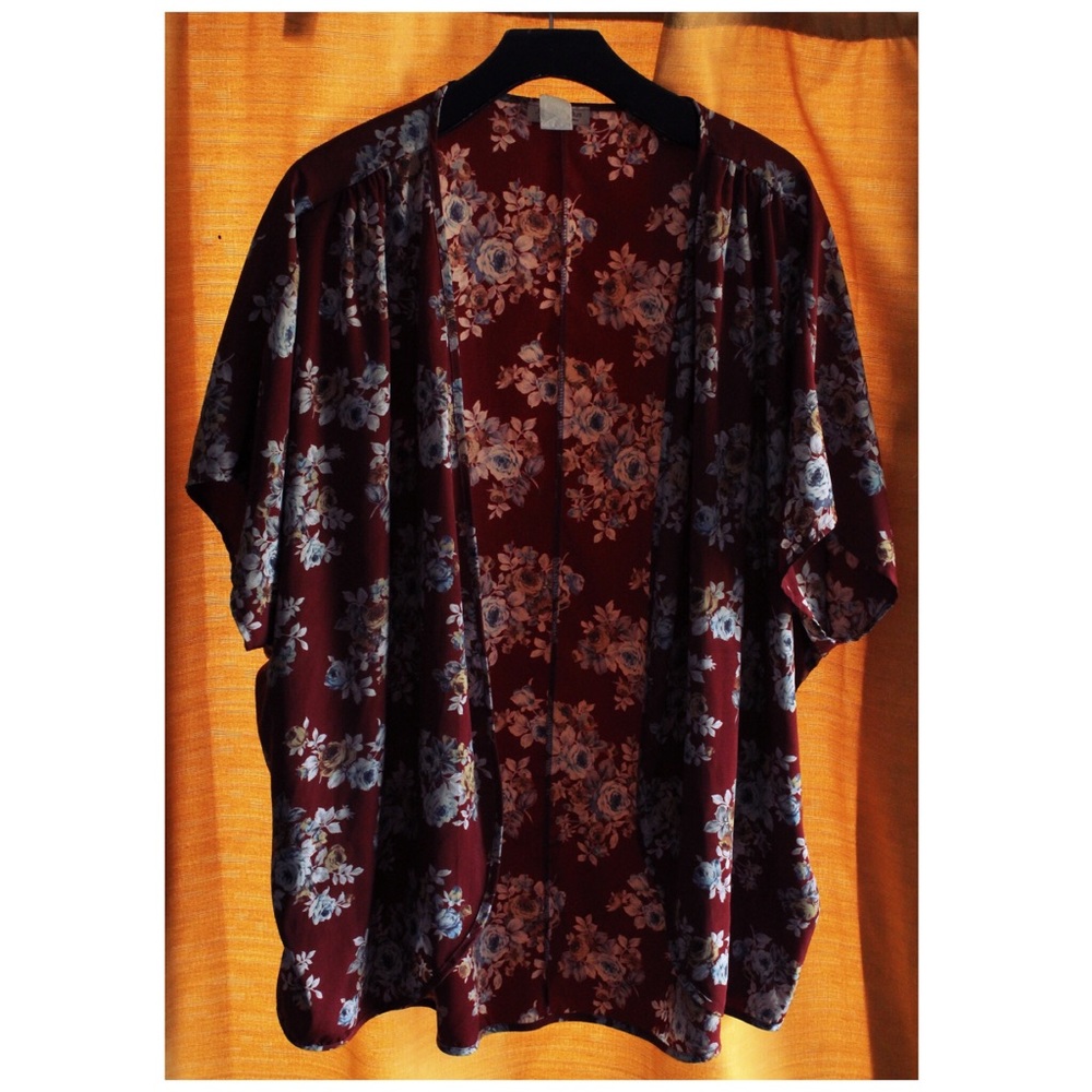 2x burgundy kimono